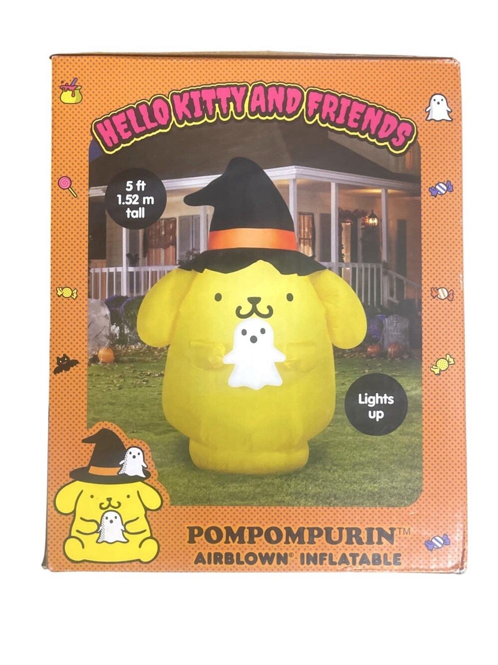 Hello Kitty & Friends Pompompurin 5 Ft Halloween Airblown Inflatable New